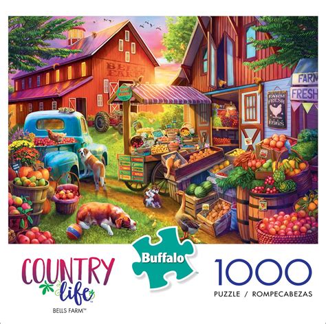 Buffalo 1000 piece puzzles - Contains a 1000 piece jigsaw puzzle. Finished size is 26.75 x 19.75 inches. Full Color Bonus poster included for help in solving. Manufactured from premium quality materials including 100% recycled paperboard. Buffalo Games puzzles are manufactured using trademarked "Perfect Snap" technology ensuring a tight interlocking fit between …